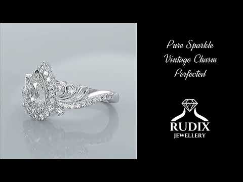 1 Carat Pear-Shaped Lab Grown Diamond Vintage Engagement Ring