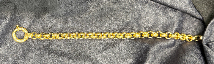 14k/18k Yellow Gold Rolo Bracelet - 7.7 mm Wide - 7.5 inches Long - Women's Jewelry - A Classic Gift for Any Occasion