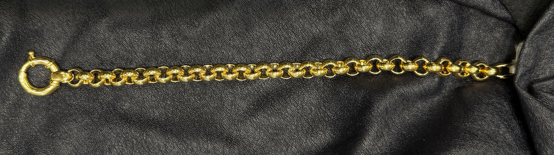 14k/18k Yellow Gold Rolo Bracelet - 7.7 mm Wide - 7.5 inches Long - Women's Jewelry - A Classic Gift for Any Occasion