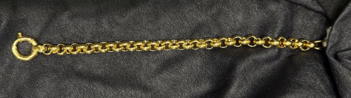 14k/18k Yellow Gold Rolo Bracelet - 7.7 mm Wide - 7.5 inches Long - Women's Jewelry - A Classic Gift for Any Occasion