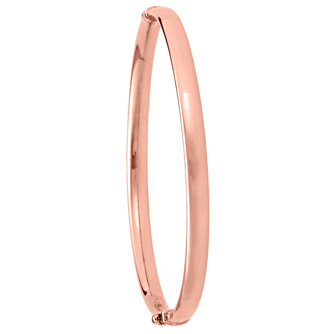Rose Gold High Polish Hollow Bangle, 4.9mm