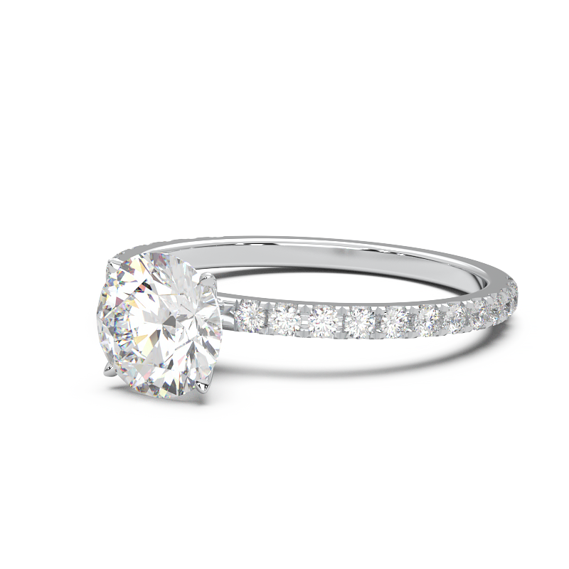 0.8 Carat Round Lab Grown Diamond Pave Engagement Ring