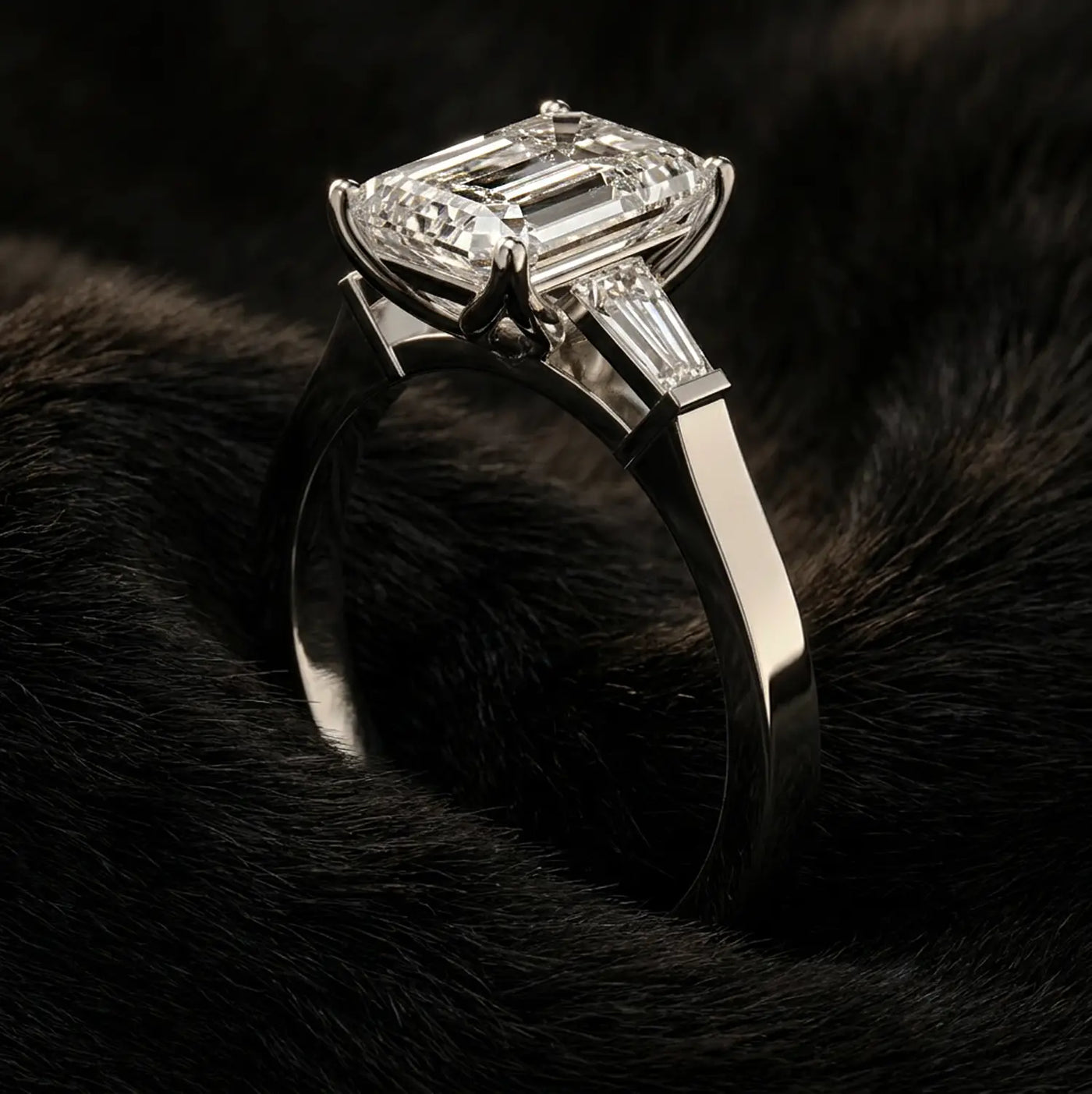 Emerald Cut Three-Stone Ring