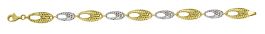 Two-Tone Gold Link Bracelet — 8mm, 7.25"