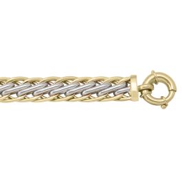 Two-Tone Gold Fancy Bracelet — 10.3mm, 7.5"