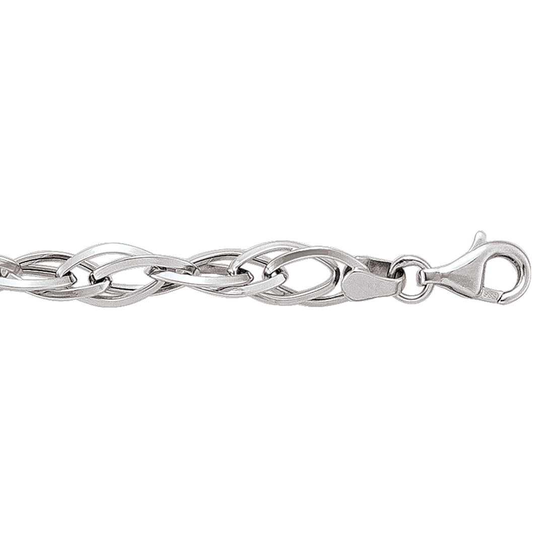 White Gold Fancy Bracelet — 6.1mm, 7.5"