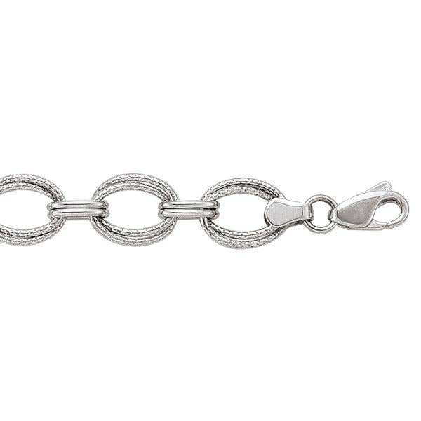 White Gold Fancy Bracelet - 8.9 mm Wide - 7.5 inches Long