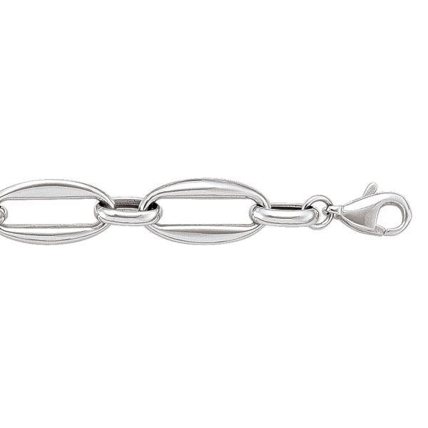 White Gold Fancy Bracelet - 8 mm Wide - 7.25 inches Long