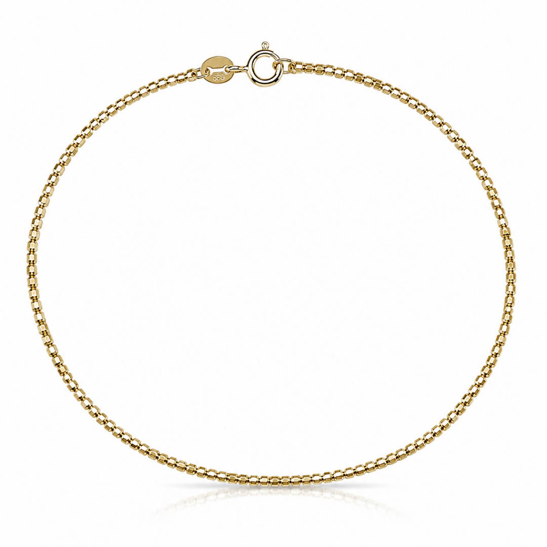 Yellow Gold Bead Bracelet — 1.5mm, 7.25"
