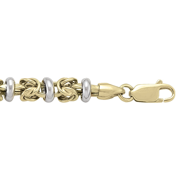 Two-Tone Gold Fancy Bracelet — 7.2mm, 7.5"