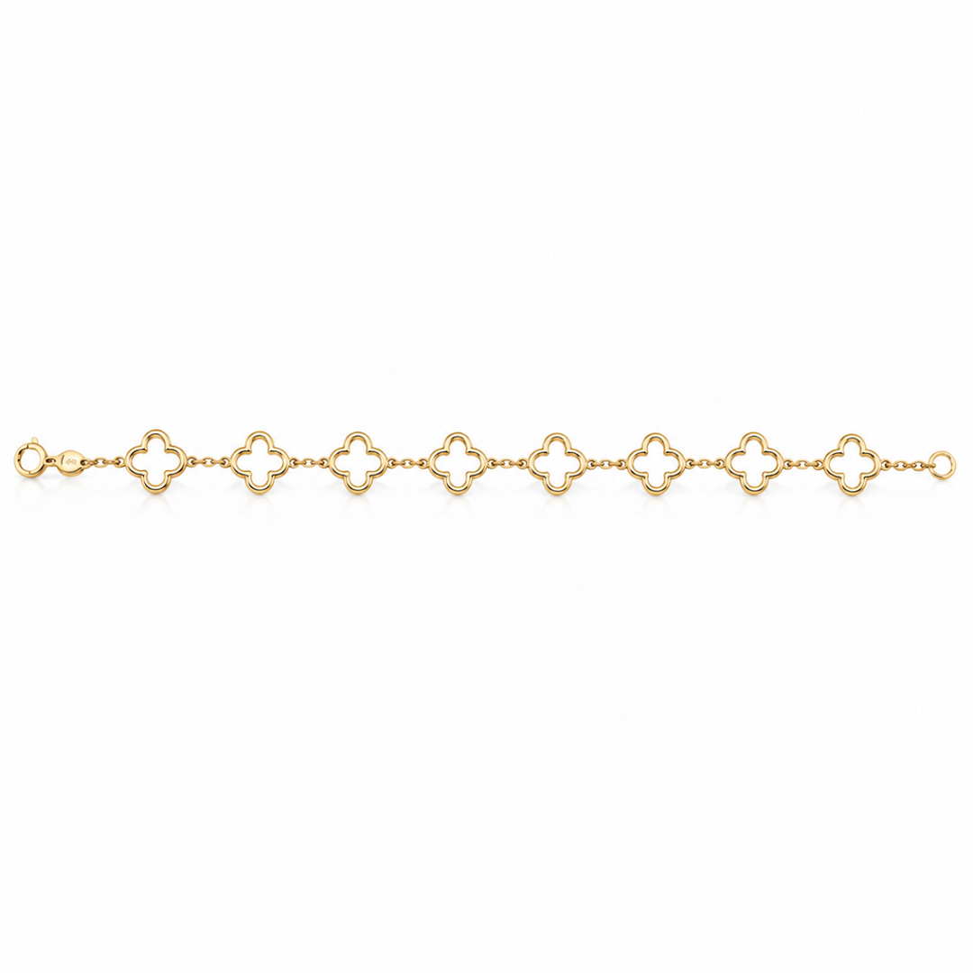 Yellow Gold Flower Bracelet — 7.5"