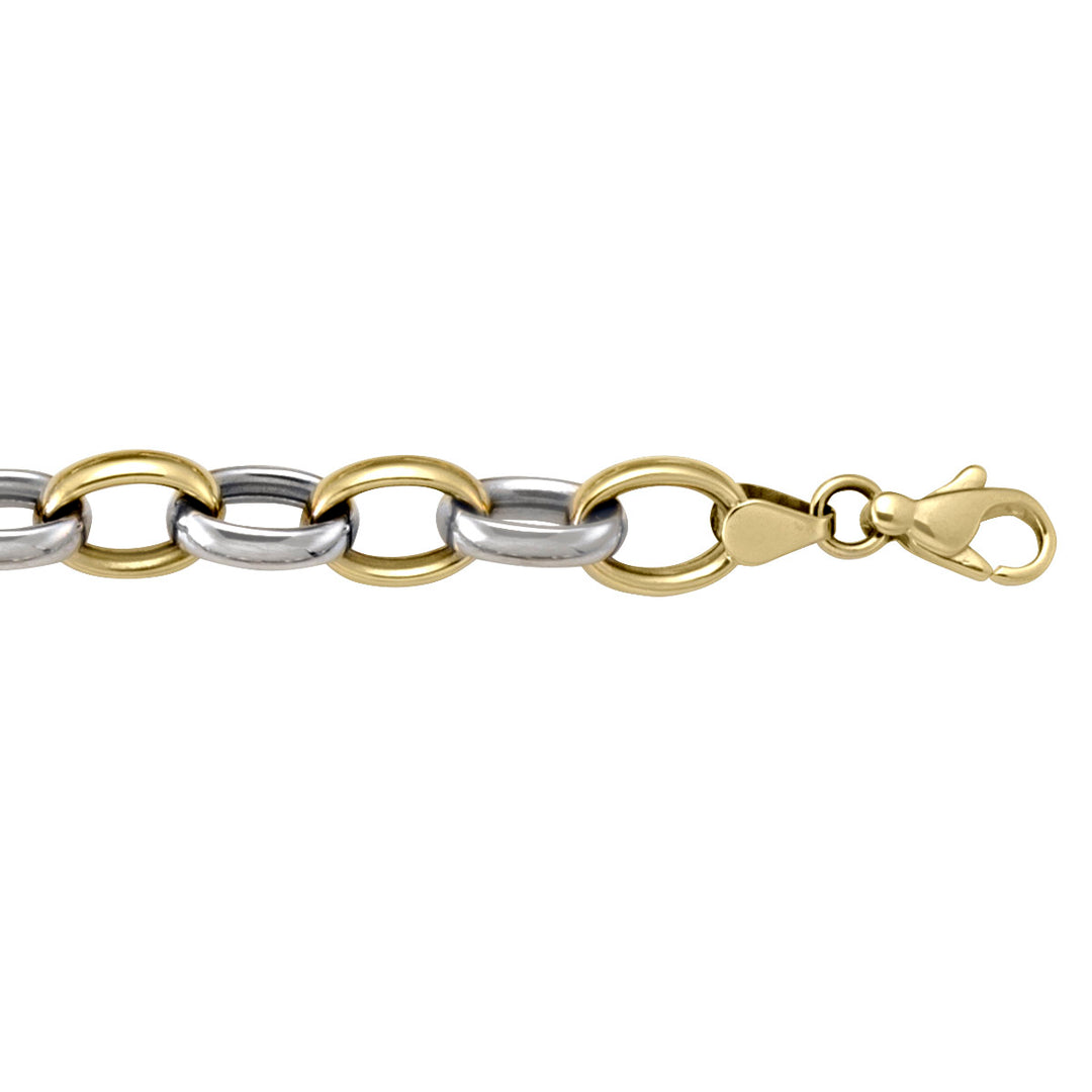 Two-Tone Gold Fancy Bracelet — 8.6mm, 8"