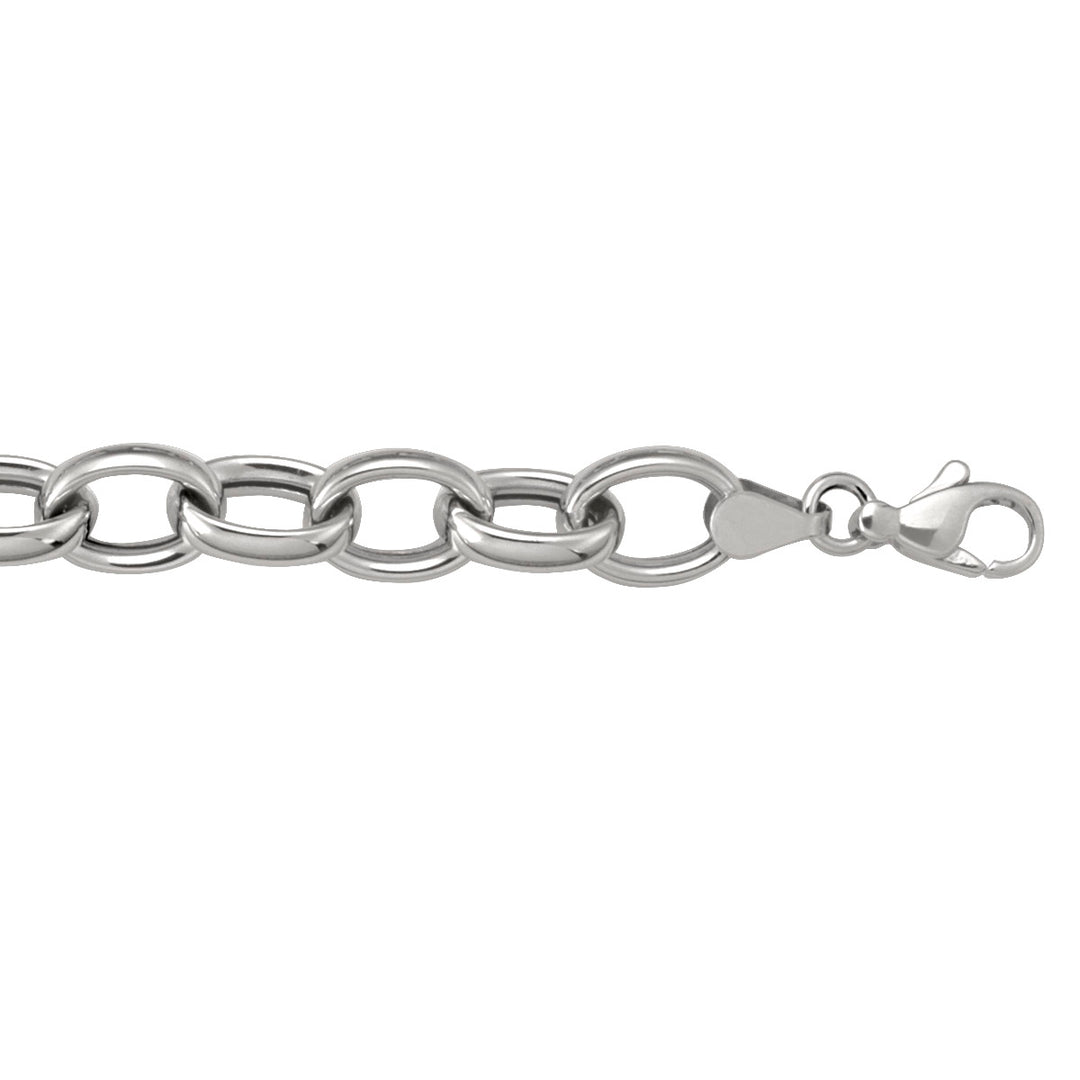White Gold Link Bracelet — 8.6mm, 8"