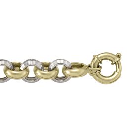 Two-Tone Gold Rolo Bracelet — 11mm, 8"