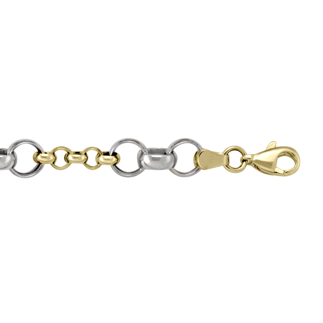 Two-Tone Gold Rolo Bracelet — 6.9mm, 7.5"