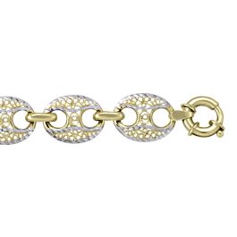 Two-Tone Gold Fancy Bracelet — 11.7mm, 7.25"