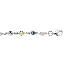 White Gold Evil Eye Bracelet — 3.8mm, 7.25"