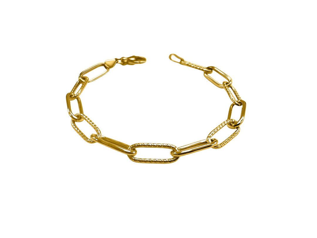 Yellow Gold Paperclip Bracelet — 7.5"