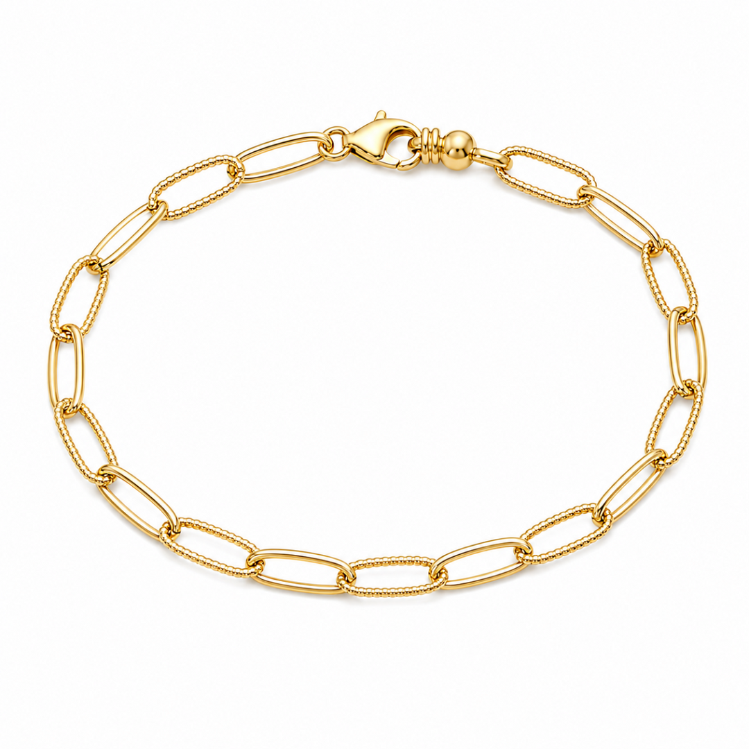 Yellow Gold Link Bracelet — 4.5mm, 7.5"