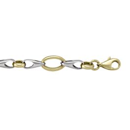 Two-Tone Gold Fancy Bracelet — 7mm, 7.25"