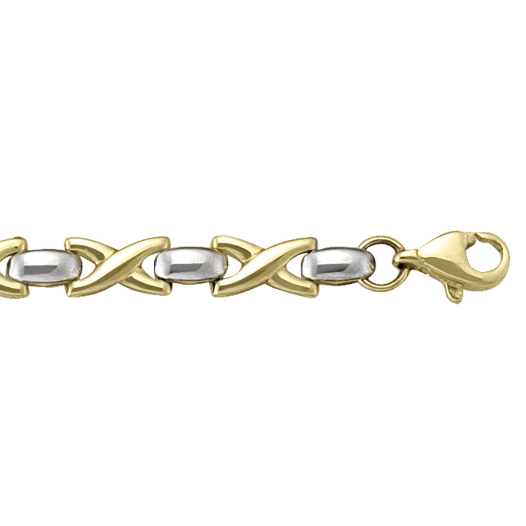 Two-Tone Gold Fancy Bracelet — 4.8mm, 7.25"