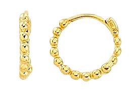 10K Yellow Gold Beaded Hoop Earrings with beaded design, 16.4mm height.


10K Yellow Gold Beaded Hoop Earrings with beaded design, 16.4mm height
