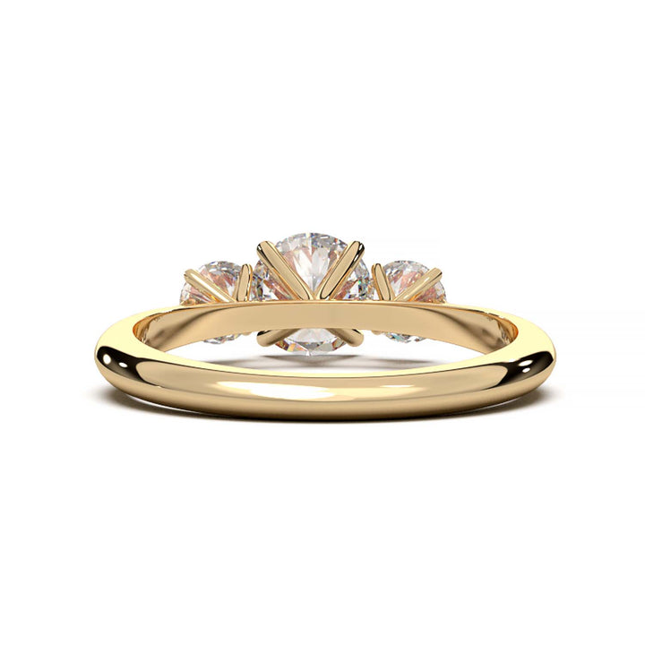 Cathedral Style Three-Stone Diamond Engagement Ring