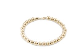Yellow Gold Ball Link Bracelet — 5mm, 7.5"