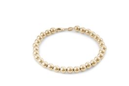 Yellow Gold Ball Link Bracelet — 6mm, 7.5"