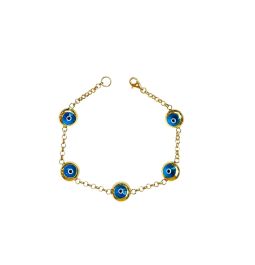 Yellow Gold Evil Eye Bracelet — 7"