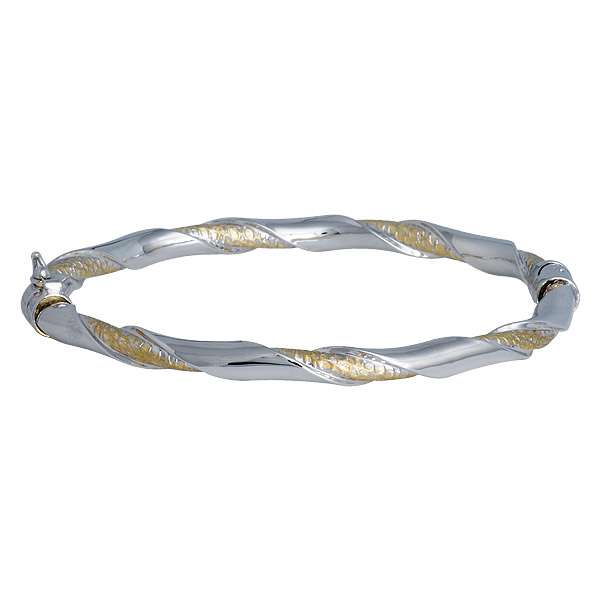 Two-Tone Gold Fancy Bangle