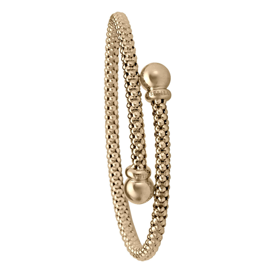 Two-Tone Gold Fancy Mesh Bangle, 4mm