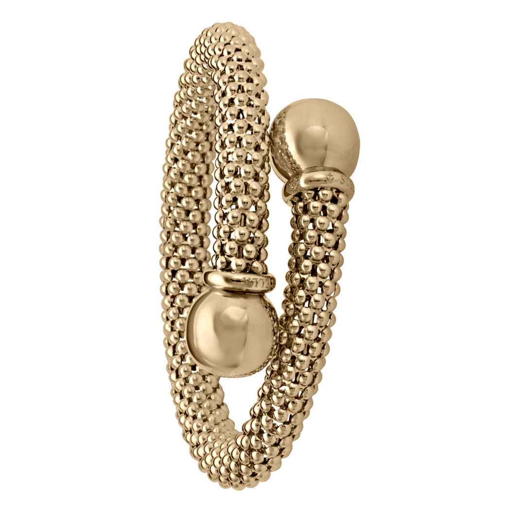 Two-Tone Gold Fancy Mesh Bangle, 8.5mm