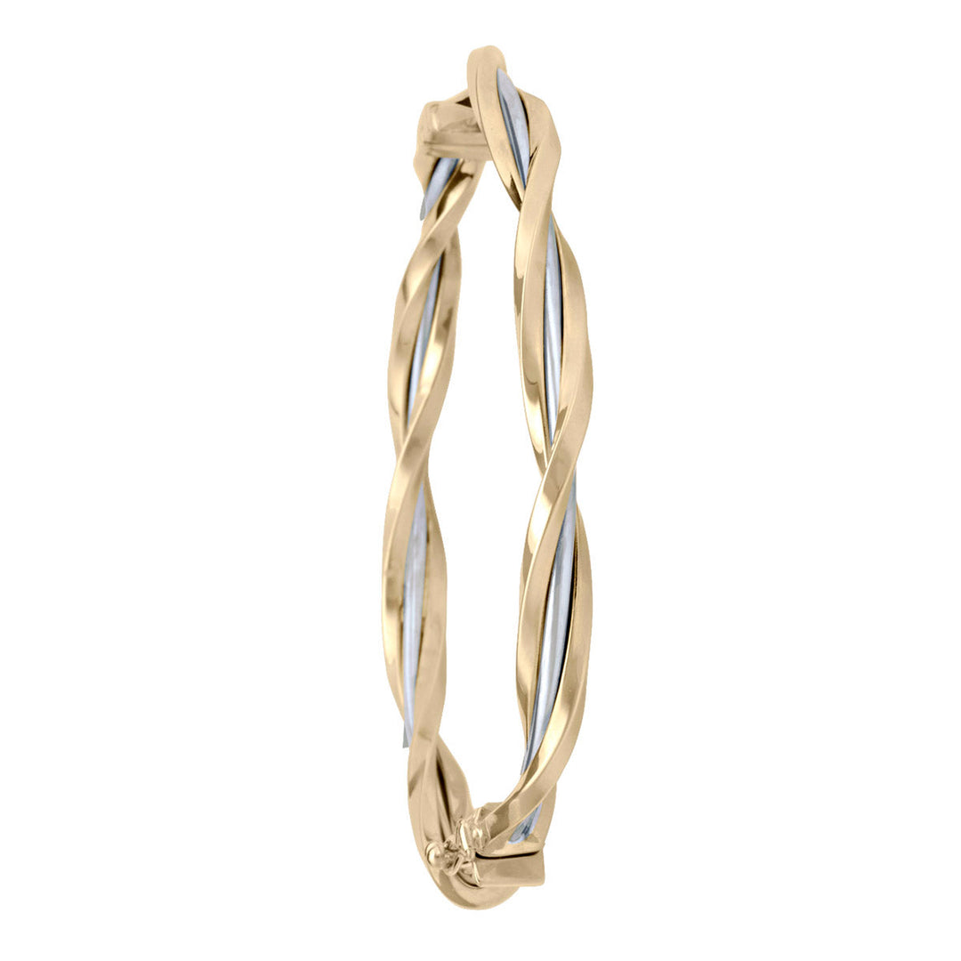 Two-Tone Gold Fancy Twist Bangle, 5.6mm