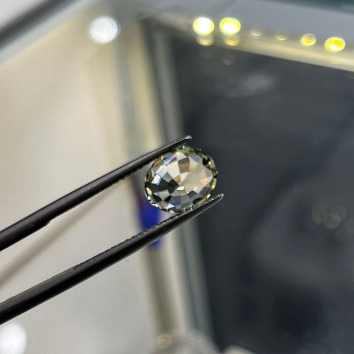 2.09ct unheated oval green sapphire with bluish tone