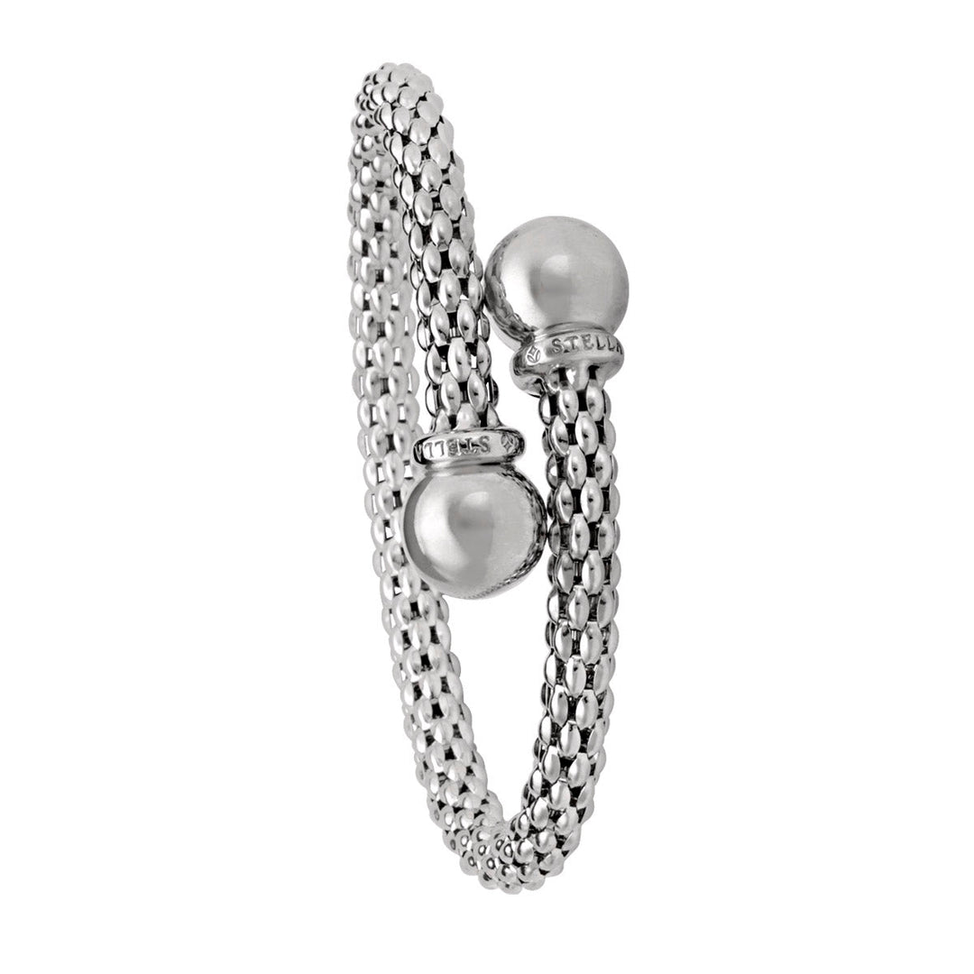 White Gold Fancy Mesh Bangle, 6mm