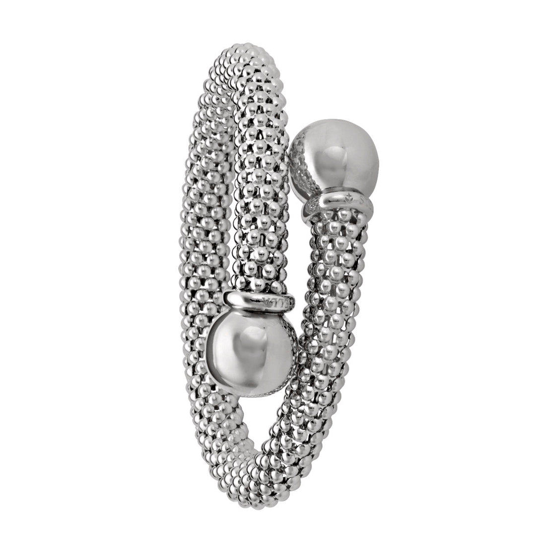 White Gold Fancy Mesh Bangle, 8.5mm