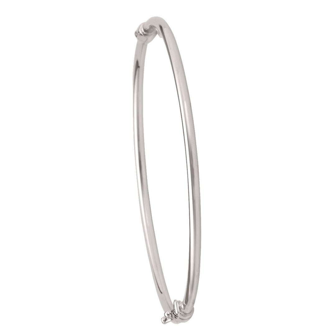 White Gold High Polish Tube Bangle, 3mm