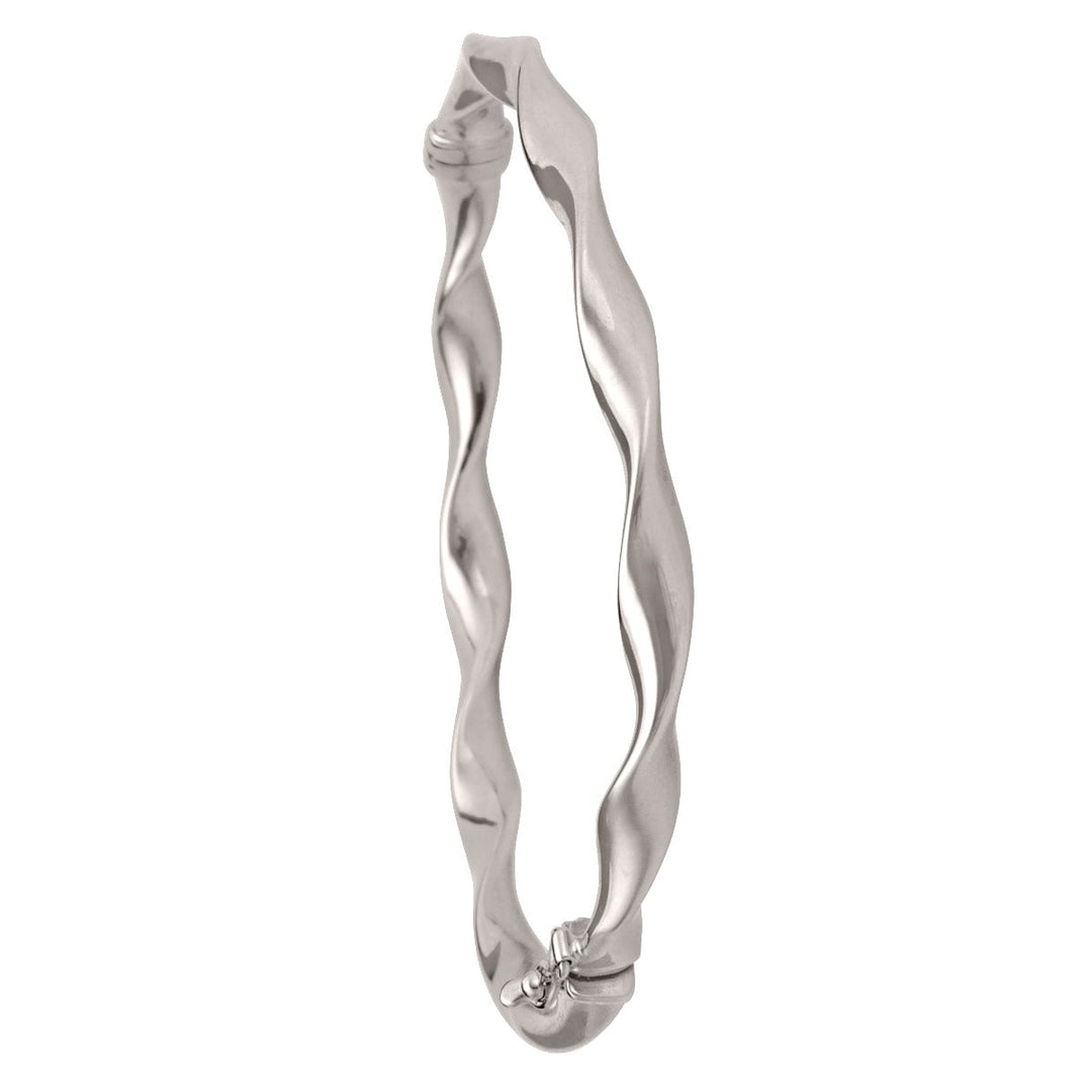 White Gold Twist Bangle, 4.7mm