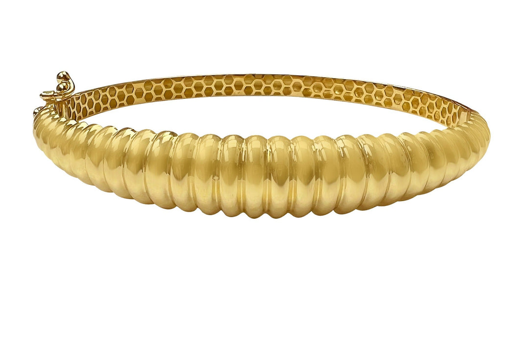 Yellow Gold Croissant Bangle, 9.8mm
