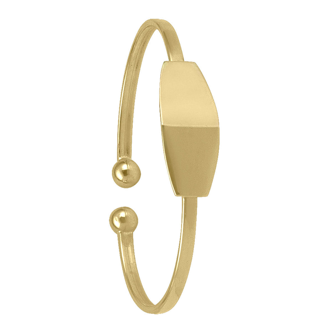 Yellow Gold Cuff Baby Bangle, 2mm