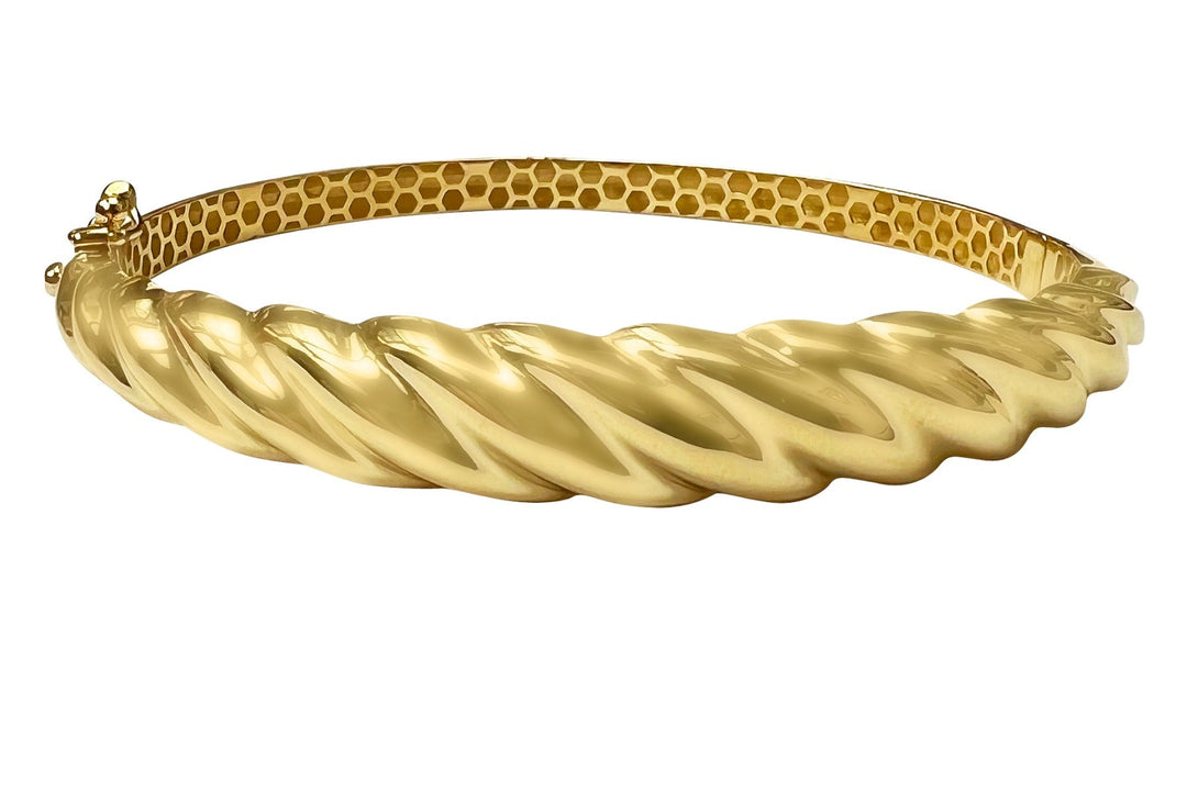 Yellow Gold Fancy Bangle, 8.9mm