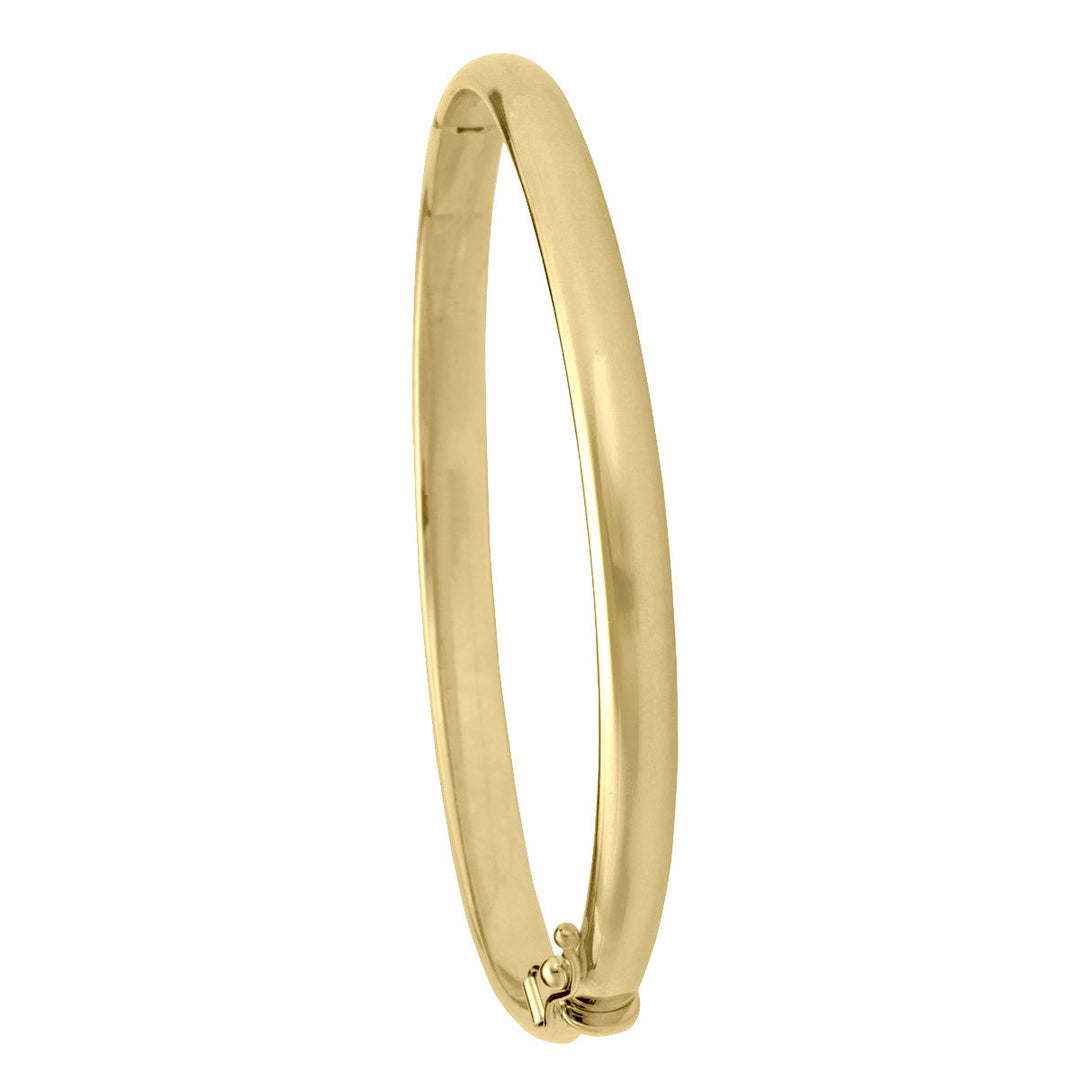 Yellow Gold High Polish Hollow Bangle, 5.2mm