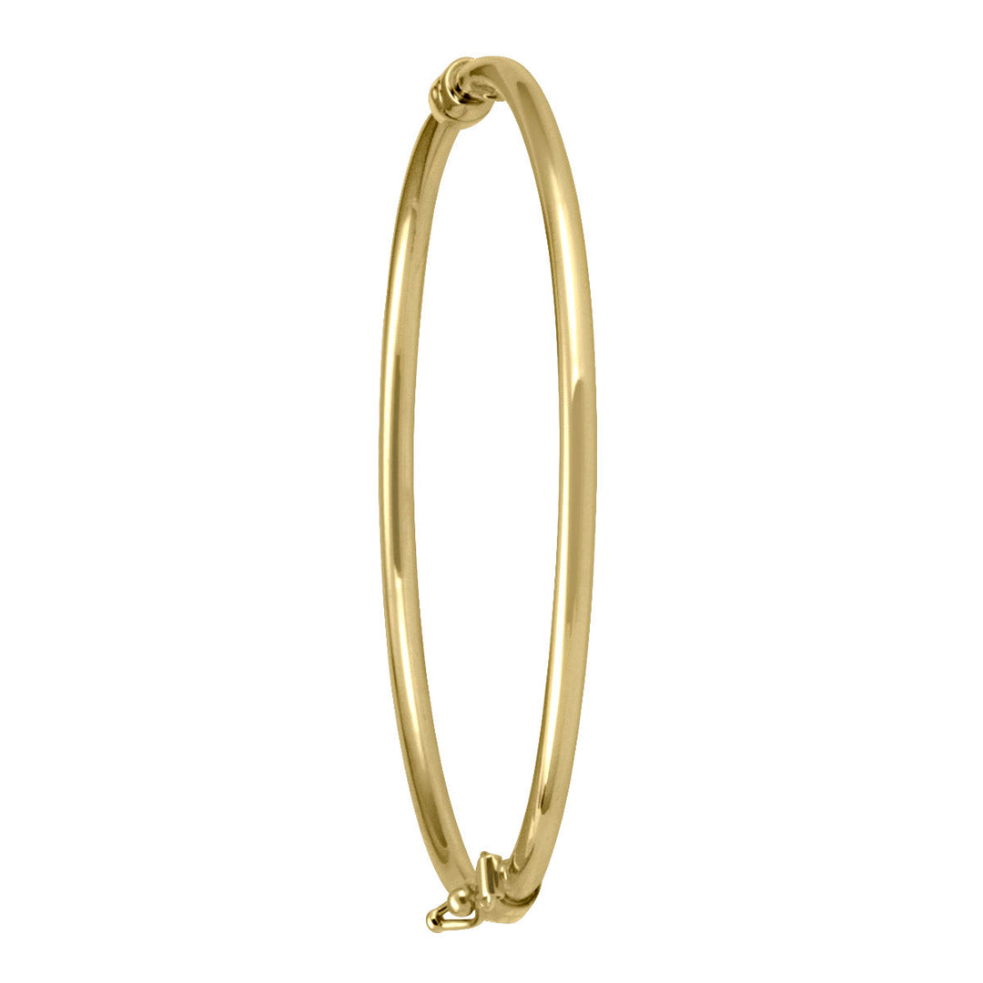 Yellow Gold High Polish Tube Baby Bangle, 3mm
