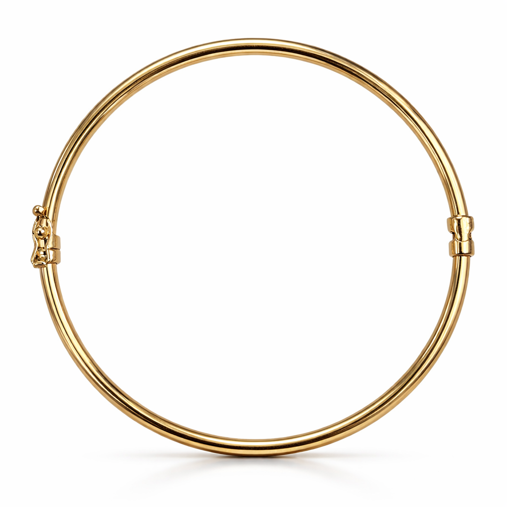 Yellow Gold Round High Polish Tube Bangle