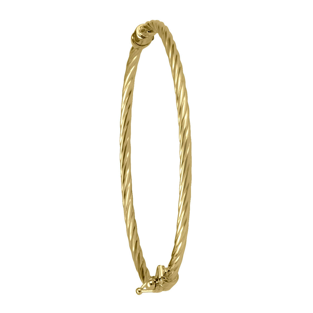 Yellow Gold Twist Baby Bangle, 3mm