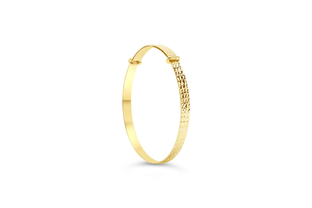 10K Diamond-Cut Expandable Baby Bangle - 10k Yellow Gold