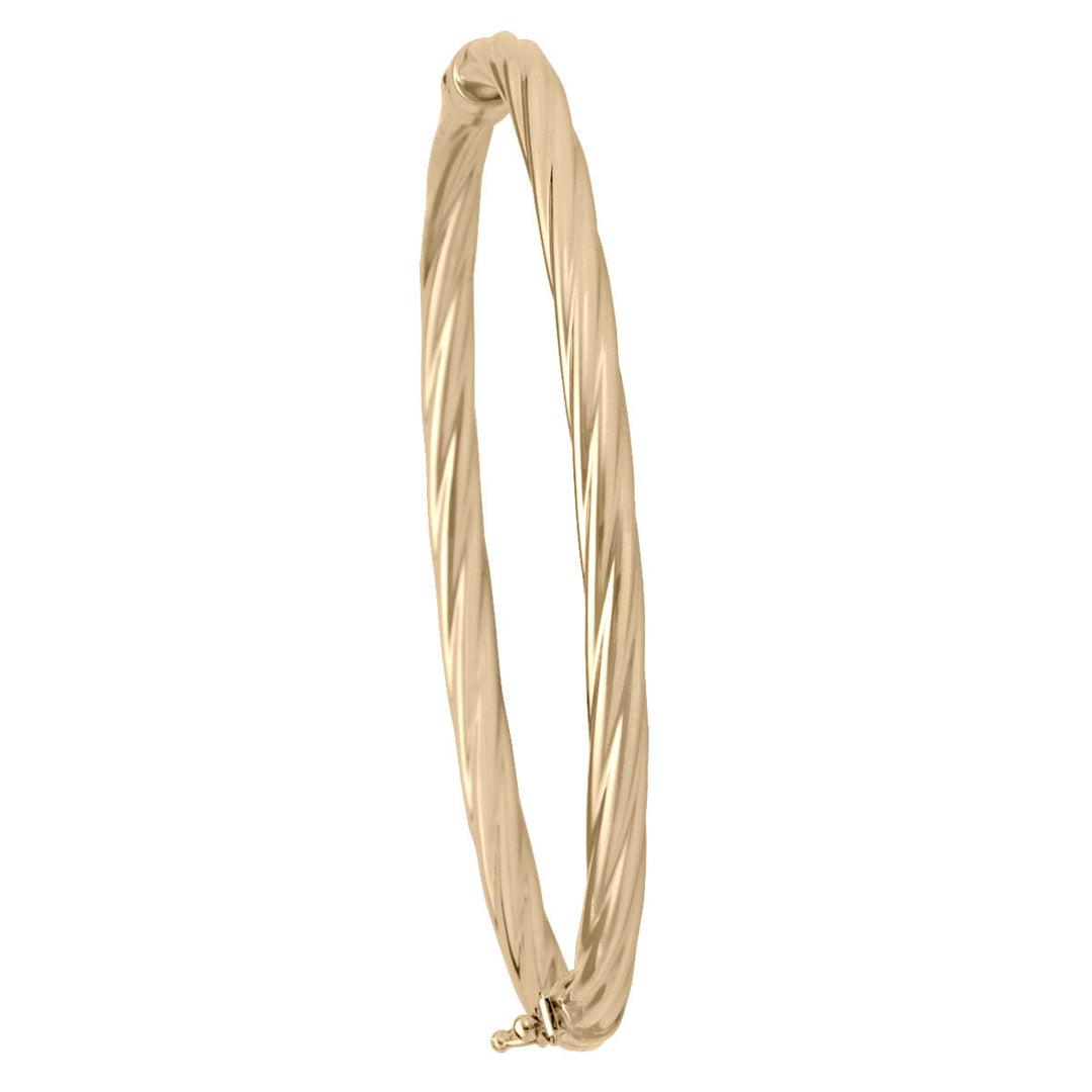 Yellow Gold Twist Bangle, 4mm