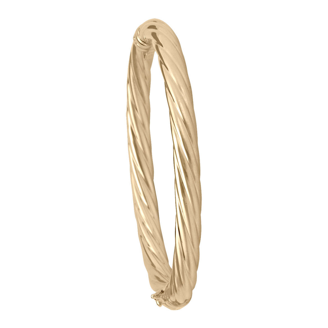 Yellow Gold Twist Bangle, 6mm