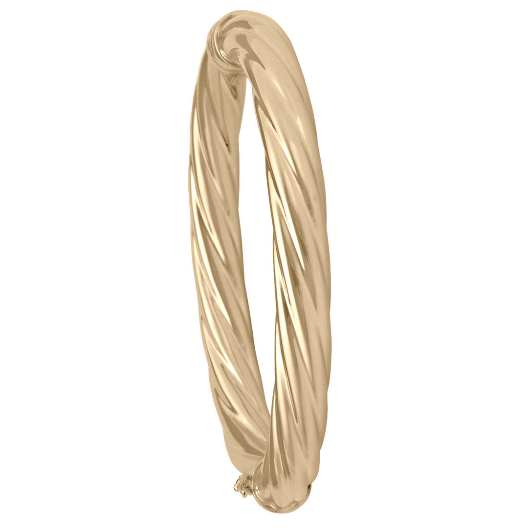 Yellow Gold Twist Bangle, 8mm